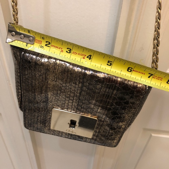 Cole Haan Cross Body Bag, Snakeskin with chain shoulder strap! - Picture 11 of 16